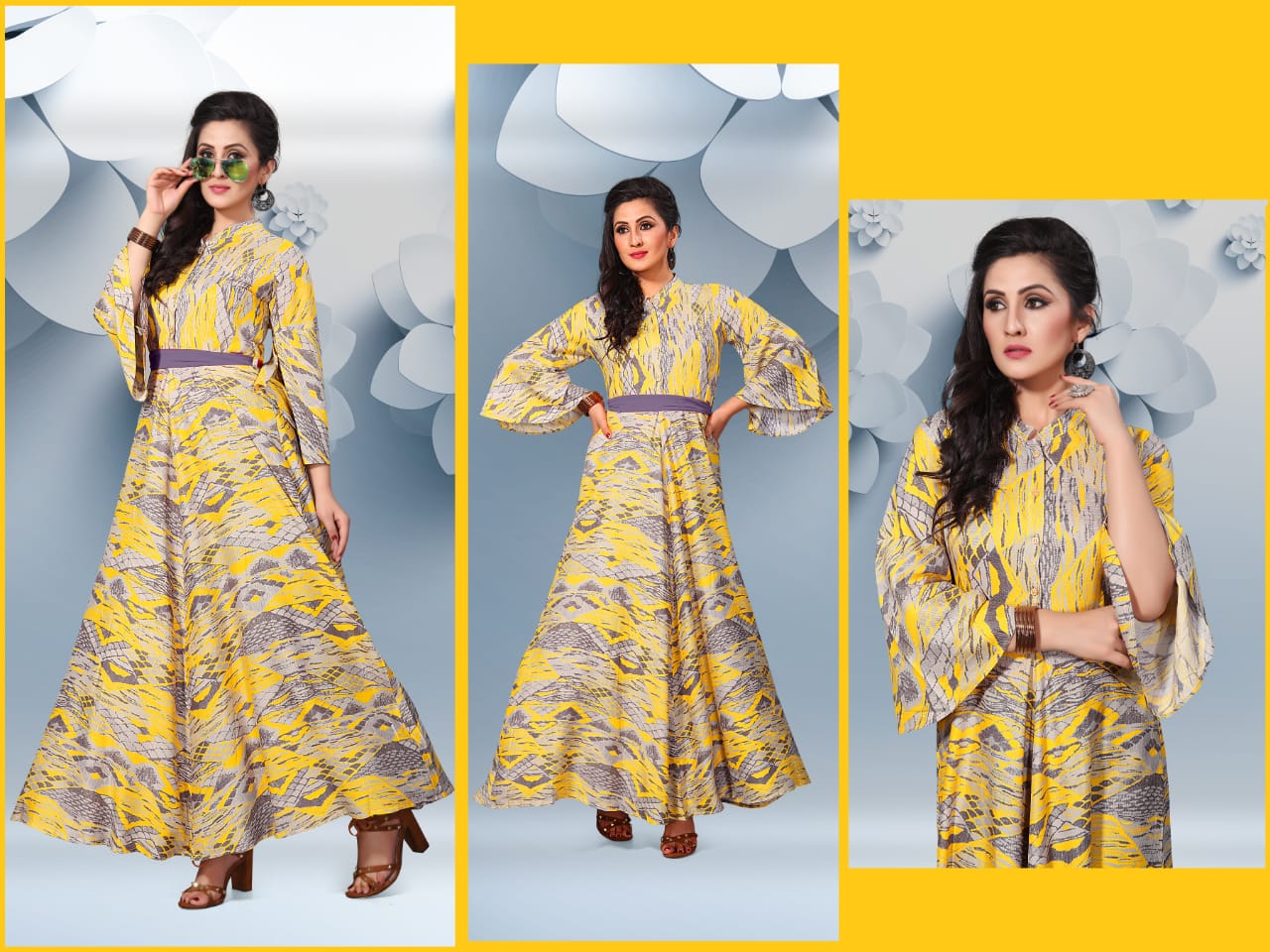 Jugnii Zia Latest Designer Printed Full Long Kurti Collection